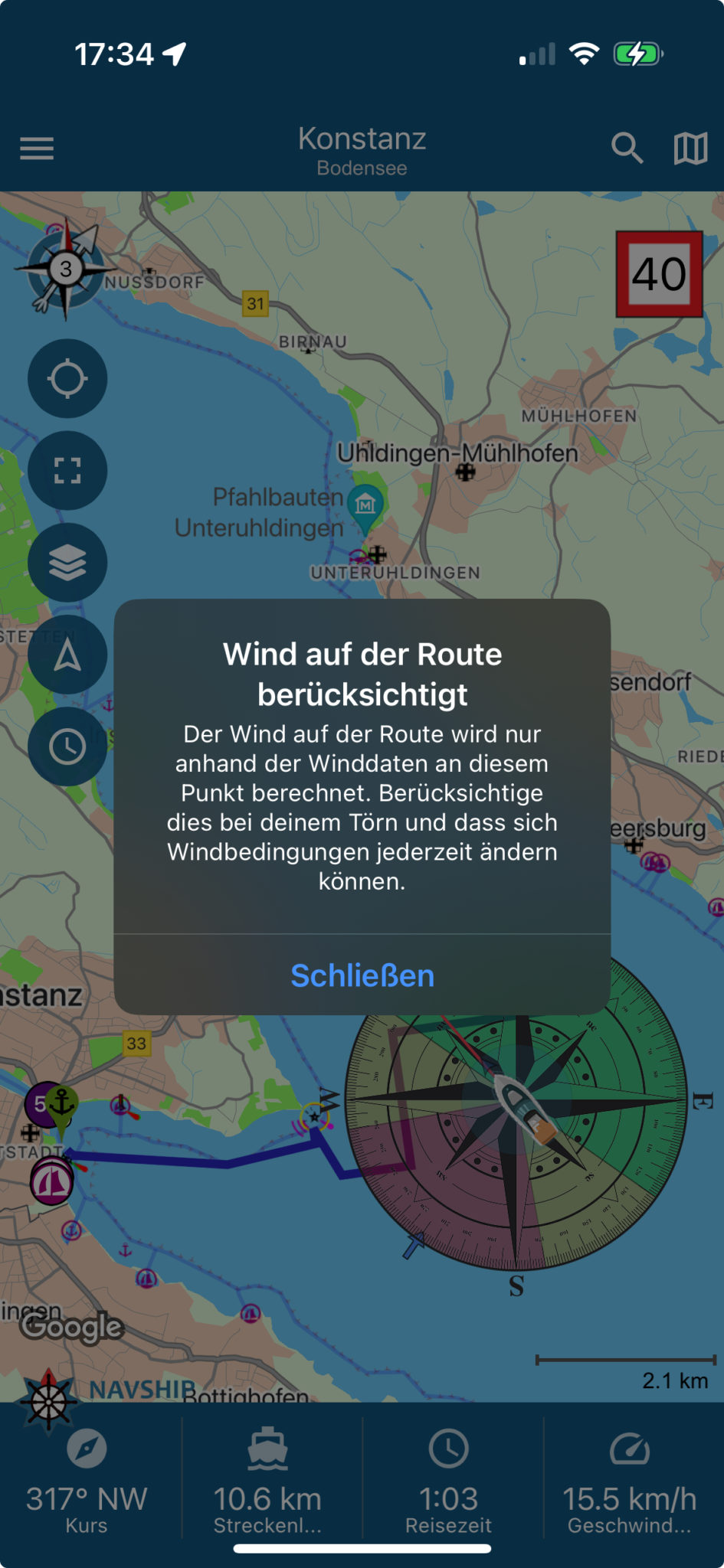 Wind routing improvement NavShip Boating